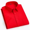 Men's Dress Shirts In Shirt Plus Size Summer Short Sleeve For Men Slim Fit Formal Office Solid Clothes White Designer Plain