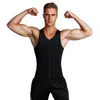 Mannen Body Shapers Mannen Afslanken Shaper Rits Zwart Corset Buik Kleding Zweet Sportkleding Three-Breasted Taille Trainer Vormgeven