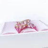 Cluster Rings S925 Silver Sterling Opal Ring Japonês Soft Girl Lolita Joias Doce E Adorável Banda