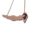 New Fashion Jewelry Nude Female Pendant Necklace for Women Acrylic Sweater Chain278B