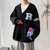 Men's Jackets Letterman Jacket Men Spring Autumn Cardigan Sweater Embroidery Baseball Uniform Loose Casual Varsity Bomber College Coats