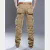 Herrenhose, modische Herren-Cargo-Freizeithose, atmungsaktiv, Sommer, mehrere Taschen, lange Kleidung, Übergröße 42