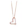 Chaînes Amour Cadeau Avec Coeur Cuivre Collier Zircon Forever 520 Heartbeat Femme Long For Trendy