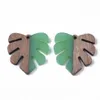 Charms 50pcs Handcrafted Vintage Natural Wood With Resin Pendant Design Monstera Leaf Shape Necklace Earring Eardrop Jewelry Findi229z