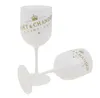 Bicchieri da vino Secchiello per ghiaccio champagne con manico singolo Set di calici per alimenti in plastica PP bicchiere da champagne 16 once bicchiere da vino rosso 480 ml