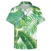 Camicie casual da uomo Foglie tropicali Hawaii Beach Camicia moderna Camicette vintage estive Uomo Stampa Taglie forti 3XL 4XL