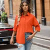 Bluzki damskie kobiety swobodne koszule i jesienne Lapel Blusas Tops Camisas Ladies Solid Color Shirt Blusa Mjer Moda 2023