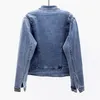 QNPQYX nouvelles femmes veste en jean nouveau printemps automne vêtements brodés vestes en jean courtes femme manteau de base à manches longues vêtements d'extérieur