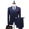 Suit Erkekler Klasik 3 Parçası Artı Boyut S-6XL Lüks Gelinlik Takımları Erkek İnce Fit Erkek Smokin Blazers348t