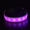 Dog Collars Rechargeable Led And Leashes Customized Adjustable Nylon 8 Color Lights 15 Modes Flashing Collar