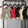 Summer Europe Women Tank Top Knits Designer Letter Rätt grafisk broderi Stickad Vest Sport andningsbar bomull Yoga Vest Gilet Tops Tee