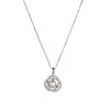Lindo colar com pingente de flor de pérola prata joias de aço inoxidável para mulheres