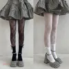 Kadın Çorap Kadınlar İnce Fishnet Taytlar Sevimli fırfır bowknot desenli dantel külotlu çorap