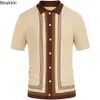 Hommes Polos D'été À Manches Courtes Polos Tricotés Affaires Bureau Formel De Luxe Style Vêtements Slim Coton Mâle 230718