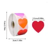 Present Wrap 500st skrivbara färgglada Dot Heart Sticker Adhesive Code Etiketter Tätningspåsar Enkuvert Kort Scrapbooking Paper Stationery