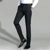 Trajes de hombre 2023 primavera estiramiento blanco Color sólido estilo clásico Slim Fit pantalones suaves marca masculina pantalones casuales de negocios A30