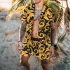 Męskie dresy letnie Hawajskie z nadrukiem krótkiego rękawu przyciski plażowe ulice zwykłe 2cece S4XL 230718