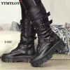 Ny Mid Calf Women Autumn Winter Fashion Lace-Up Zipper Botas Mujer Boots Sports Platform Heel Ladies Shoes Knee High Boots L230704