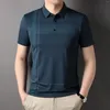 Мужская полосатая летняя летняя футболка для летней одежды для мужчин для мужчин. Деловая контрастная мода Универсальная половая футболка S6034