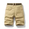 Mens Shorts Summer 100% cotton mens solid casual highquality business social shorts Bermuda loose luxury Khaki jogging 230718