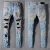 2022 Fashion Skinny mens Luxury Designer Denim Jean Holes Trousers Biker Pants 523 jeans size 28-40189I