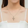 Pendant Necklaces Fashion Charm Rattan Leaf Cross Necklace Lady Gothic Crucifix And Easter Jewelry Party Festival Gift