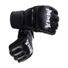 Skyddsutrustning MMA -handskar halvfinger Martial Arts Bag Gloves Fight Training Mants Boxhandskar för att gripa Sparring MMA Muay Thai Workout HKD230718