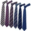 Bow Ties Fashion For Men Women 1200-stift 8cm 3.15 '' Business Wedding Silk Tie Randig mönster svartblå röd klassisk slips