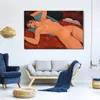 Beautiful Woman Canvas Art Nude Painting di Amedeo Modigliani Handmade Art Library Decor
