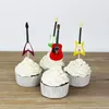 CHICCHIC 24 pezzi un set di chitarra colorata 4 forme topper per cupcake plettri per torta decorazione con stuzzicadenti295q