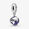 Kvinnor smycken fit pandora charms pärla 925 silver kärlek armband vår blå planet dingle glidarmband pärlor smyckekedja charm 325o