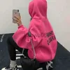 Damen Hoodies Sweatshirts Buchstabendruck Hoodies Frauen High Street ThickeningThicker Outwear Stilvolle lose Allmatch Kapuzenpullover Teens Vint J230718