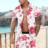 Men's Tracksuits Men Hawaiian Sets Summer Print Short Sleeve Button Shirt Beach Shorts Holiday Tropical Mens Two Piece Suit Cardigan High Quality 230717