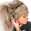 Headwear Hair Accessories Boho Stretch Headwrap Women Rose Flower Print Headband Elastic Head Wrap Band Bandana Wide Scarf Turban 230718