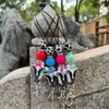 Wholesale of foreign trade creative beaded keychains by manufacturers, customizable with hanging ropes