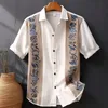 Mens Casual Shirts Summer Aloha Shirt Pattern Tryck Vit Casual Button Clothing Sports Street POGRAPHY DESIGN 230718