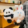 Nyckelringar 10.6 cm magnetisk absorption Face Series Plush Key Chains Bear Panda Toy Keychain Pence Par Bag KeyFob Kids