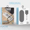 65W 4 porty ładowarki USB Szybka ładunek 3.0 Szybka ładowarka PD Station TEPE-C 3A QC3.0 Super smartfon PD65W UK UK U. US Charger do iPhone iPad Apple Samsung z pudełkiem