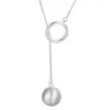 Chains TIOWIOS 2023 Design A Brushed Round Ball Long Necklace For Women's Advanced Style Elegant Luxury Sweater Chain Women