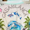 Męskie dresy kolorowe Casablanca Surf Club Koszulka z długim rękawem Cienwa jedwabny mężczyźni kobiety Hawaje plażowe scena kokosowa wrażenie
