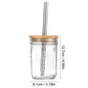 Cups Saucers Glass Iced Coffee Cute Cup With Lids And Straws For Milk Tea Juice Milkshakes