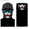 Máscaras de bonés de ciclismo 3D sem costura Cachecol de caminhada Bandana mágica Pescoço Gaiter Crânio Joker Máscara Cachecol de pesca Moto Cachecol de ciclismo Halloween Headwear T230718