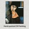 Arte em tela de retrato nu Jeanne Hebuterne Amedeo Modigliani pintura reprodução artesanal decoração do banheiro