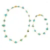 Chaînes Turquoise Naturel Pierre Bohème Collier Pour Femmes Vert Gravier Pierres Ornement Chaîne En Acier Inoxydable Bijoux Long Ras Du Cou Cadeau