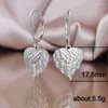 Dangle Boucles D'oreilles Magnifique Argent Plaqué Goutte Pour Les Femmes Aile Coeur Bijoux Une Paire/ensemble