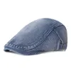 Autumn Winter Fleece-fodrad toppade kepsar Men denim basker tvättade nödställda platta nyhetsbohattar ungdomsmålare hatt gorras