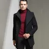 Wollmischungen für Herren LUCLESAM Herren-Kaschmir-Wollmantel Mittellange Mäntel 2022 Herbst und Winter Business Casual Warmer Mantel für Herren HKD230718