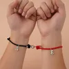 Charm Bracelets 2pcs Magnetic Dinosaur Pendant Heart Couple Lover Friend Men Women Braid Rope Bangle