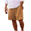 Pantaloncini da uomo Casual Sport Spiaggia Cotone Lino Mens Button Short Workout Men Pack Boy