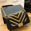 Knitting V-Stitch Flap Women Shoulder Bag Leather Stitching Classic Crossbody Bag Retro Portable Adjustable Chain Designer Bag Gold Hardware Handbag 25CM